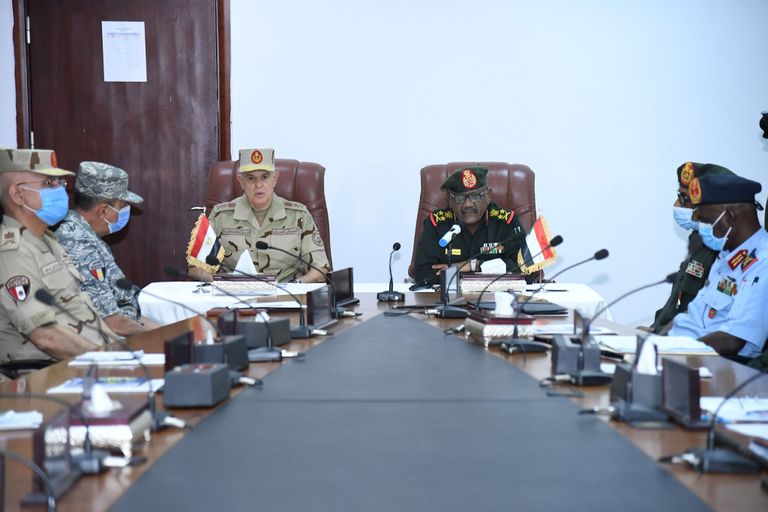 الفريق محمد فريد يتفقد حرس الشرف بالكونغو