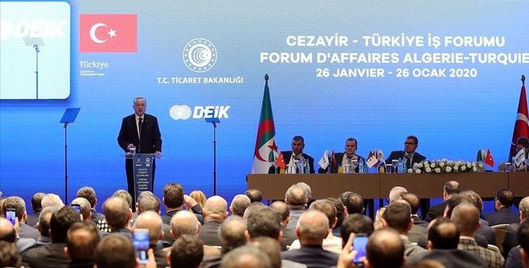 أردوغان في مؤتمر رجال الأعمال الأتراك بالجزائر في 2020 - أرشيفية