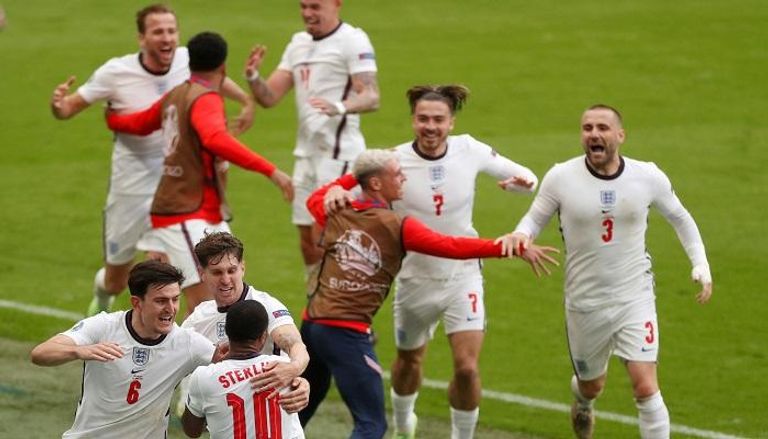 فرحة لاعبيي إنجلترا ضد ألمانيا في يورو 2020