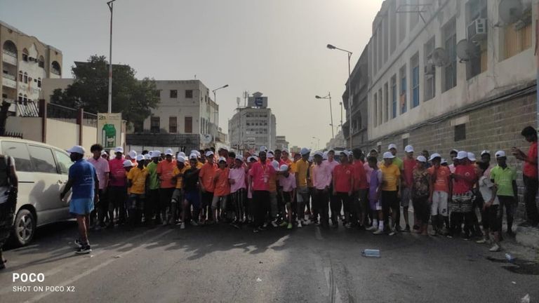 ماراثون رياضي لتوعية شباب عدن بويلات المخدرات