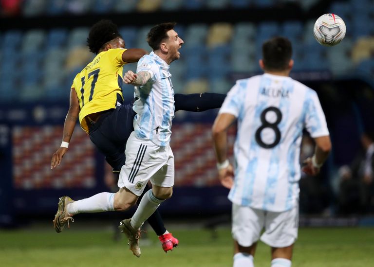 من مباراة منتخب الأرجنتين ضد الإكوادور