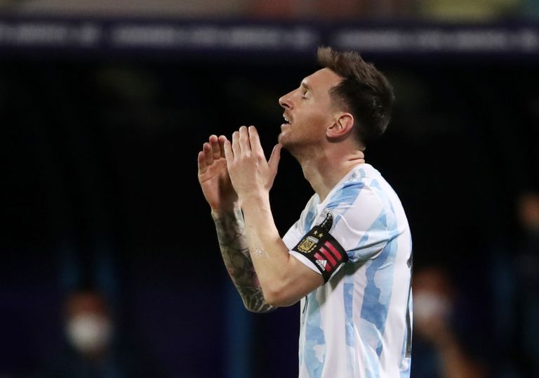 من مباراة منتخب الأرجنتين ضد الإكوادور