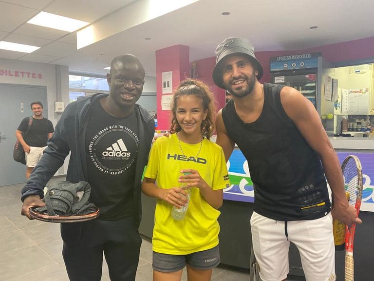 رياض محرز ونجولو كانتي بعد مباراة التنس النجم الجزائري رياض محرز