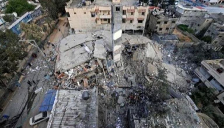 جانب من آثار الدمار جراء الغارات الإسرائيلية على غزة