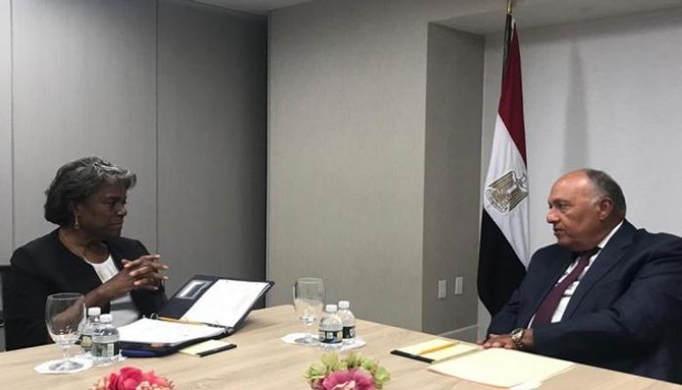 لقاء وزير الخارجية المصري مع المندوبة الأمريكية بالأمم المتحدة
