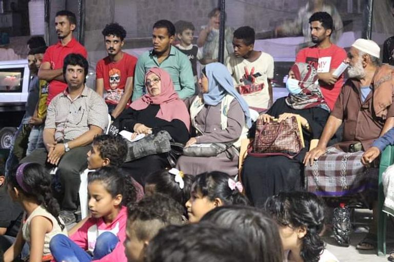 جانب من إحدى فعاليات التوعية بمخاطر المخدرات في عدن