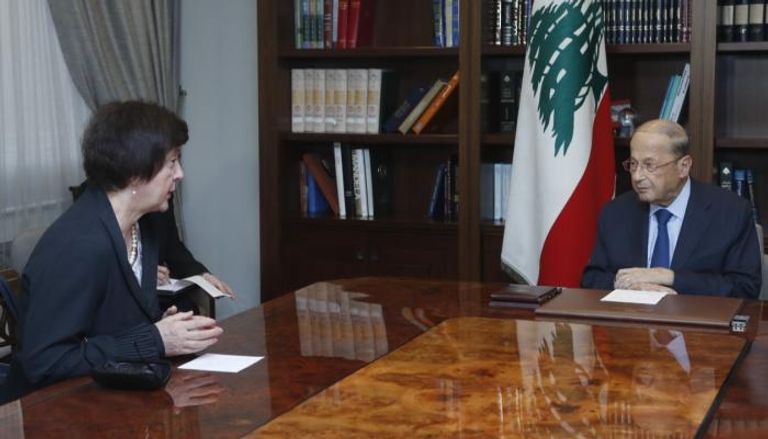 الرئيس اللبناني والمنسقة الخاصة للأمم المتحدة في لبنان 
