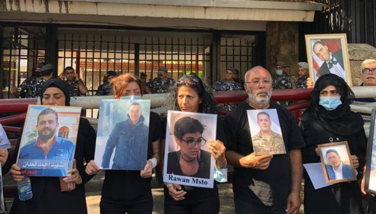  جانب من اعتصام سابق لأهالي ضحايا مرفأ بيروت