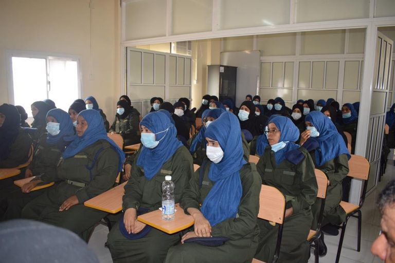 شرطيات يمنيات خلال التدريب