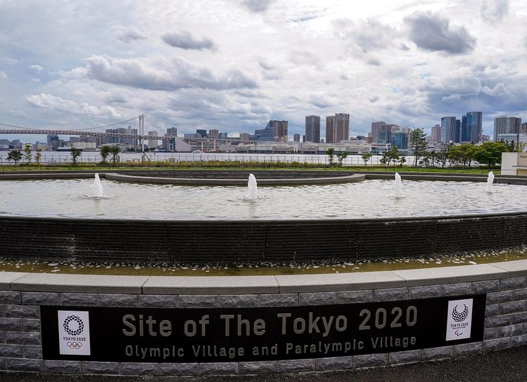 منظر لأحد مواقع القرية الأولمبية قبالة خليج طوكيو، والتي ستستضيف معظم الرياضيين البالغ عددهم 11 ألفًا أولمبياد طوكيو 2020