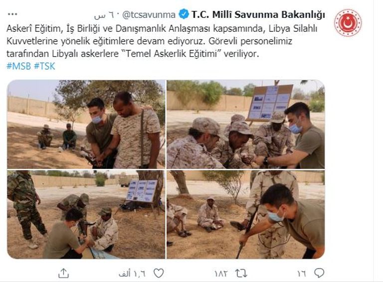 جانب من التدريبات التركية لعناصر مليشيات غرب ليبيا جانب من التدريبات التركية لعناصر مليشيات غرب ليبيا