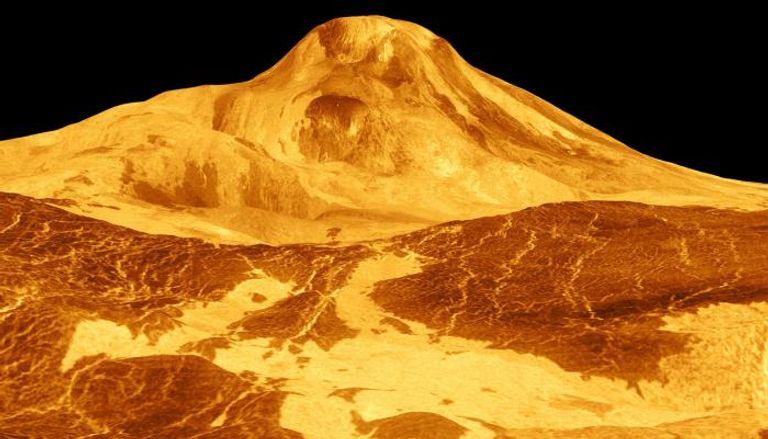 بركان كبير على كوكب الزهرة كما أظهرته مهمة مركبة الفضاء ماجلان