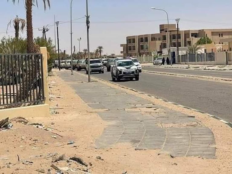 قوات الجيش الليبي داخل مدينة مرزق