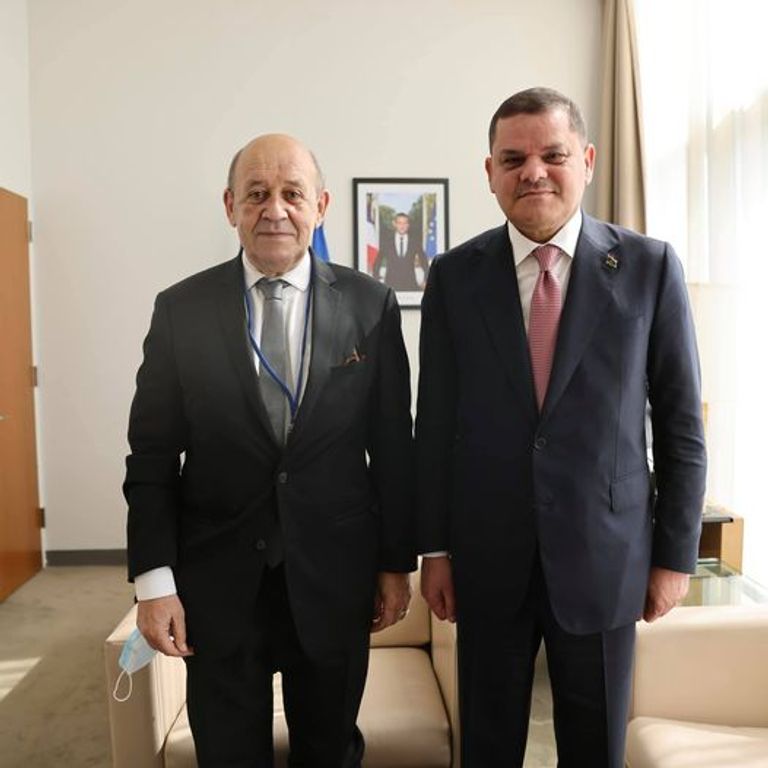 رئيس الحكومة الليبية خلال لقائه أنطونيو جوتيريس - الحكومة الليبية