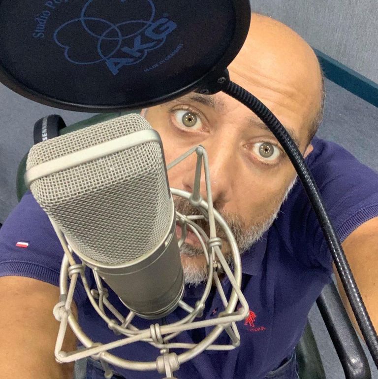 ريا أبي راشد أثناء دبلجة الفيلم