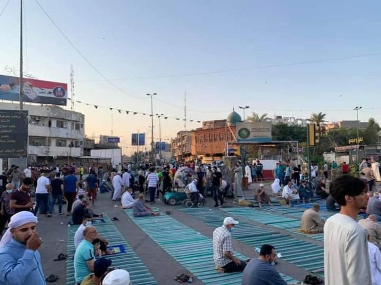 عنصر أمني عند شوارع العاصمة بغداد