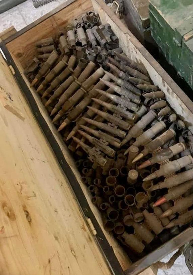 جانب من شحنة ذخائر الأسلحة المضبوطة (الداخلية الليبية)