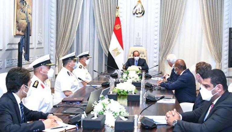 جانب من لقاء الرئيس المصري مع الوفد الألماني