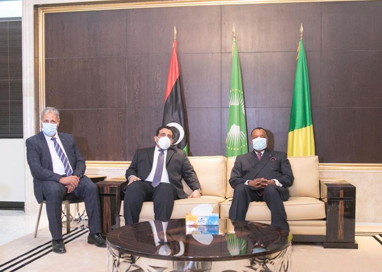 رئيس الرئاسي الليبي ورئيس جمهورية الكونغو 