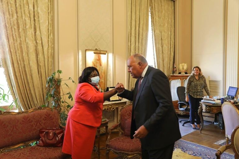 جانب من لقاء سامح شكري وبياتريس خميسا واني