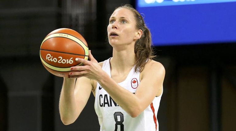 لاعبة كرة السلة الكندية كيم جوشر لاعبة جمباز المنتخب الألماني ترتدي زياً كاملاً