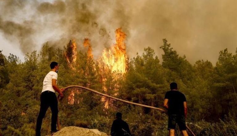 حرائق الغابات مشتعلة في تركيا 