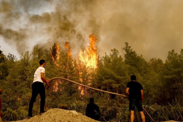 حرائق الغابات مشتعلة في تركيا
