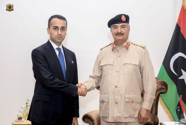 المشير حفتر ووزير الخارجية الإيطالي