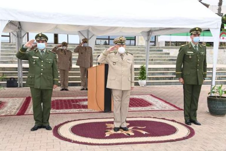 قائد أركان الجيش الجزائري في مراسم تنصيب قائد الدرك الجديد قائد أركان الجيش الجزائري الفريق السعيد شنقريحة - أرشيفية