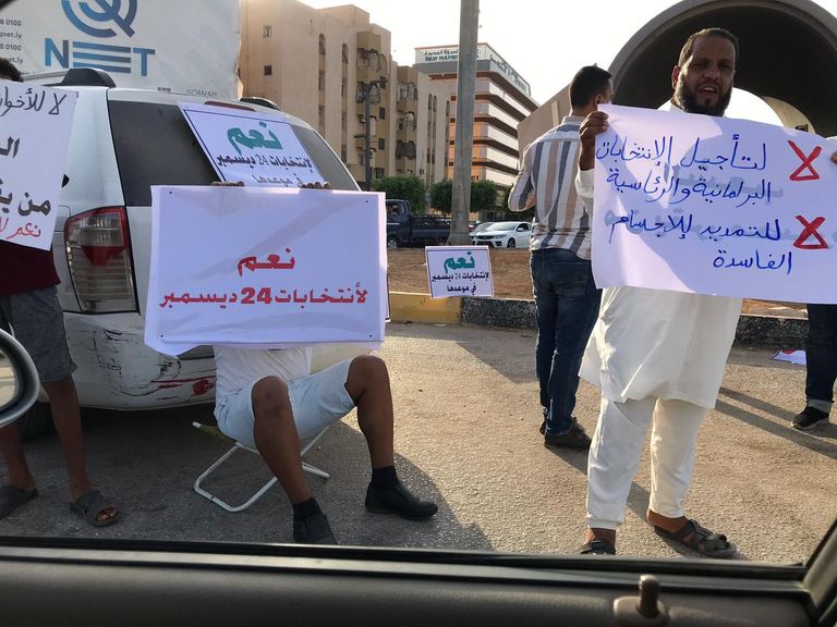 مظاهرات داعمة للانتخابات في بنغازي
