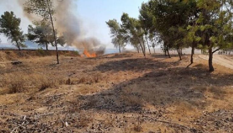 جانب من الحرائق التي اندلعت في تجمعات إسرائيلية