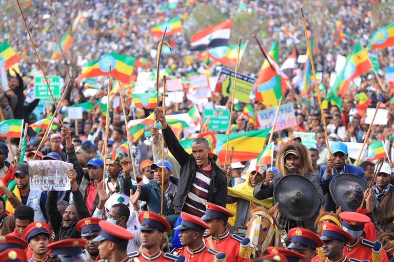 الآلاف يحتشدون وسط العاصمة أديس أبابا ضد جبهة تحرير تجراي