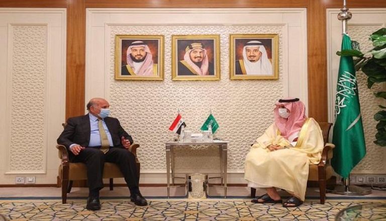 وزير الخارجية العراقي ونظيره السعودي خلال لقاء اليوم 