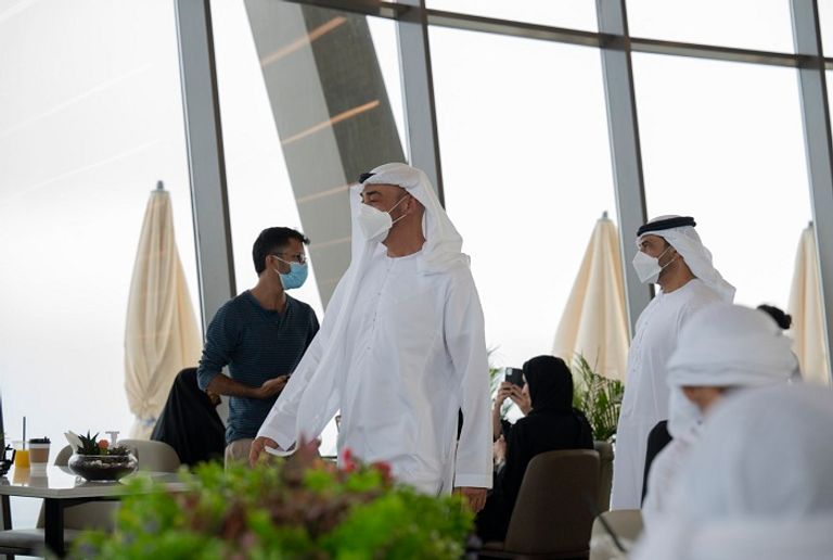 الشيخ محمد بن زايد آل نهيان، خلال زيارته "استراحة السحب" الشيخ محمد بن زايد آل نهيان خلال زيارته