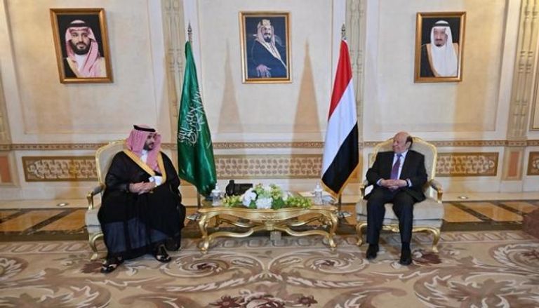 الرئيس اليمني خلال لقاء نائب وزير الدفاع السعودي 