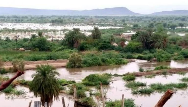 صورة لبعض الأراضي التي غمرتها مياه الفيضانات في إثيوبيا 