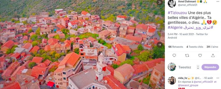 جزائريون يتحسرون عبر مواقع التواصل على تشوه جمال تيزي وزو بالحرائق