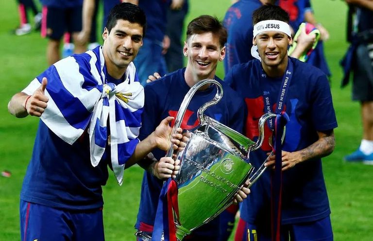 نيمار وميسي وسواريز في برشلونة