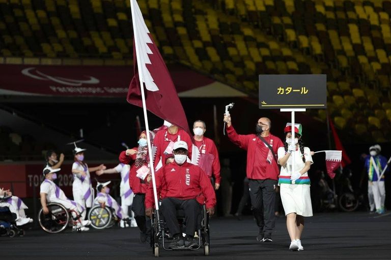 بعثة قطر في حفل افتتاح دورة الألعاب البارالمبية طوكيو 2021 دورة الألعاب البارالمبية