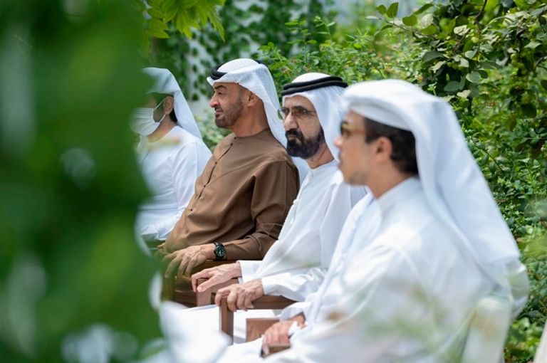 الشيخ محمد بن زايد آل نهيان، والشيخ محمد بن راشد آل مكتوم الشيخ محمد بن راشد آل مكتوم والشيخ محمد بن زايد آل نهيان