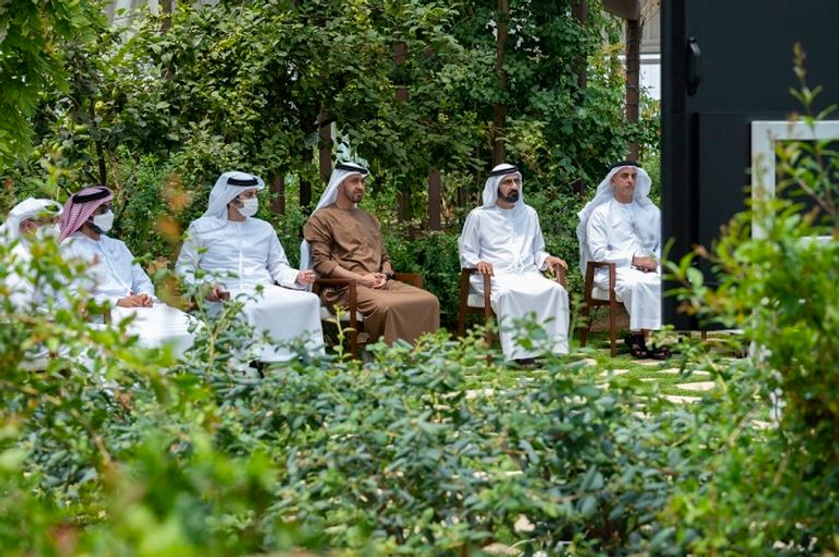 الشيخ محمد بن زايد آل نهيان، والشيخ محمد بن راشد آل مكتوم الشيخ محمد بن راشد آل مكتوم والشيخ محمد بن زايد آل نهيان