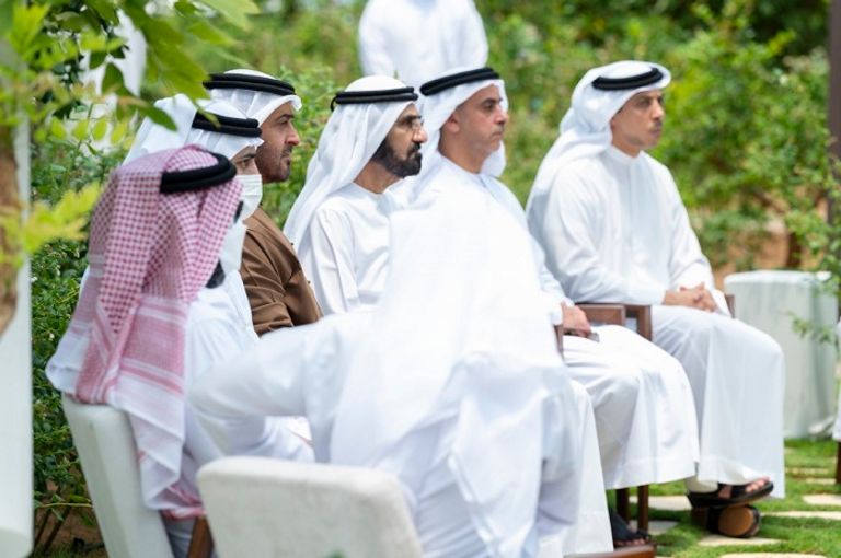 الشيخ محمد بن زايد آل نهيان، والشيخ محمد بن راشد آل مكتوم الشيخ محمد بن راشد آل مكتوم والشيخ محمد بن زايد آل نهيان