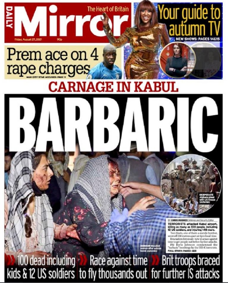 تغطية صحف العالم لتفجيرات كابول 