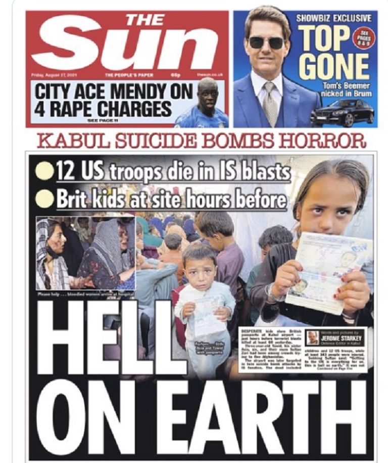 تغطية صحف العالم لتفجيرات كابول 
