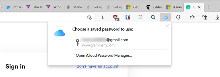 شعار آي كلاود على متصفح ويندوز