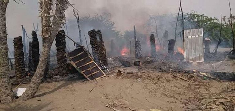 النيران أتت على المنازل الخمسة