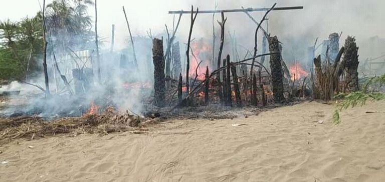 النيران أتت على المنازل الخمسة