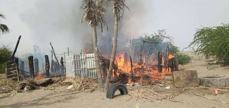 النيران أتت على المنازل الخمسة