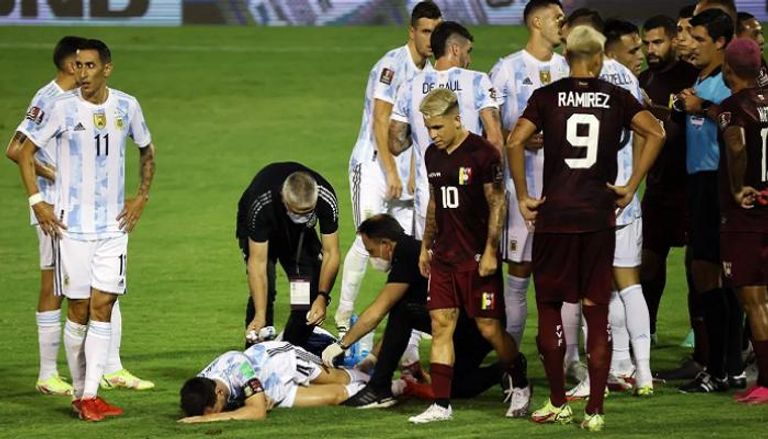 إصابة ليونيل ميسي مع الأرجنتين
