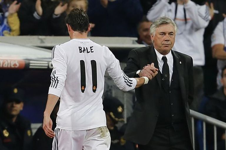 كارلو أنشيلوتي وجاريث بيل زين الدين زيدان وجاريث بيل